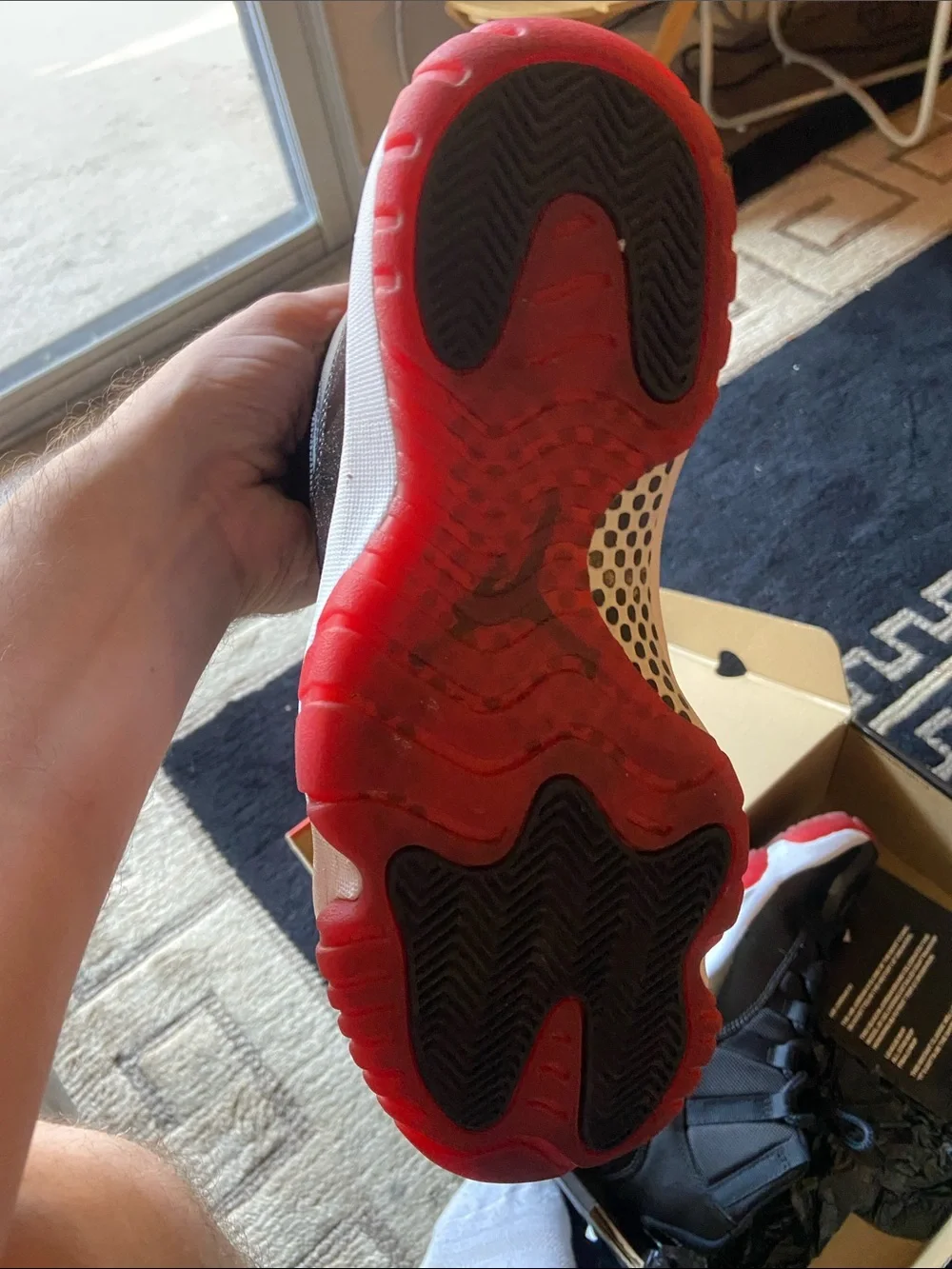 Jordan BRED Black and Red Retro 11-Style Basketball Sneakers